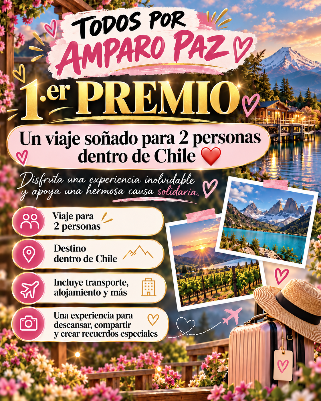 Un viaje para 2 personas dentro de Chile❤️