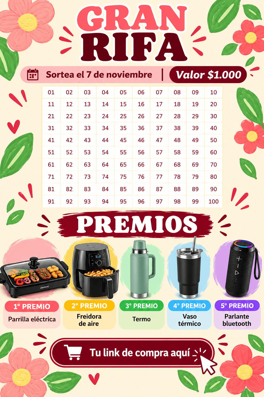 Rifa Increible premios